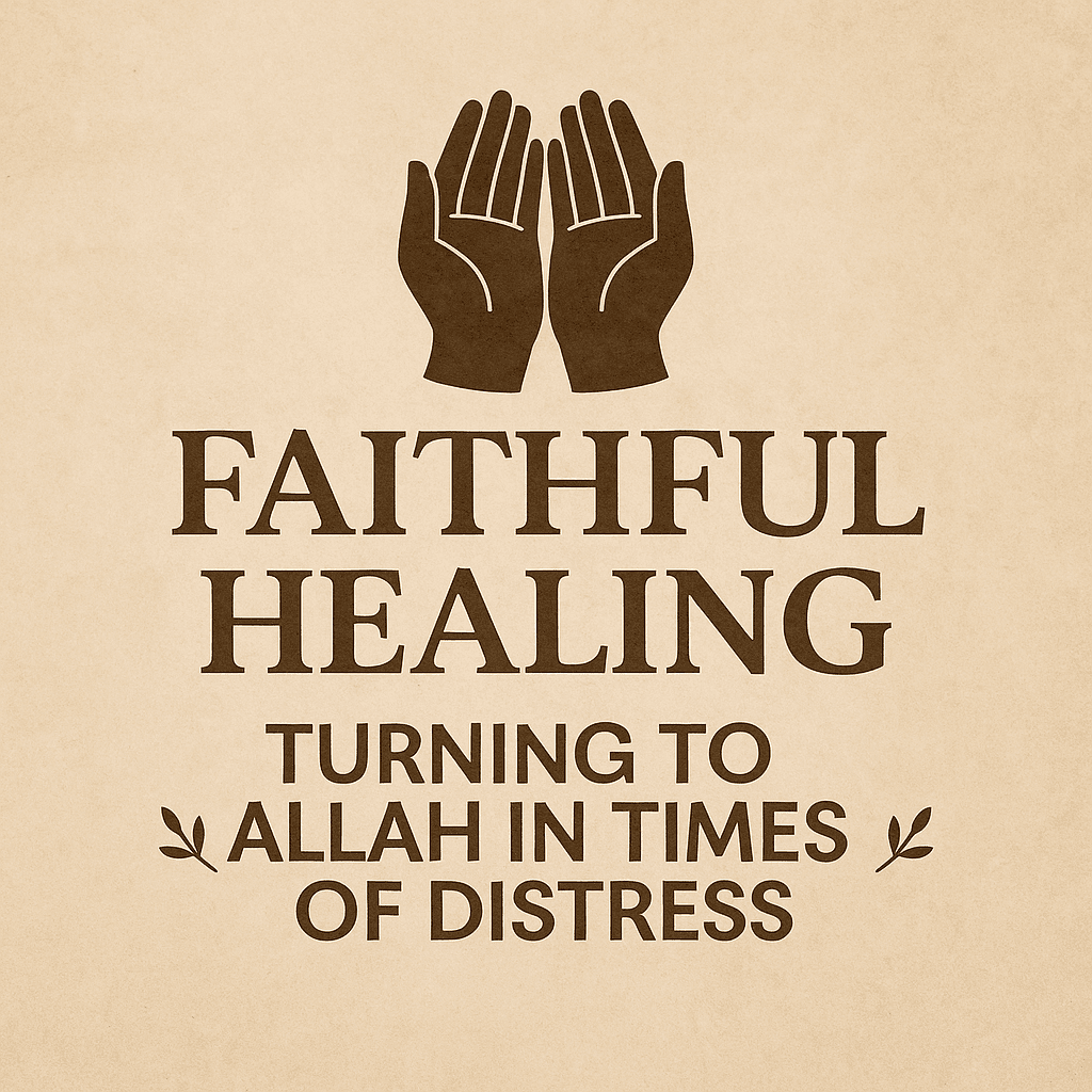 A peaceful Muslim figure raising hands in prayer under soft light, symbolizing the healing power of du’a for emotional and spiritual well-being in Islam.